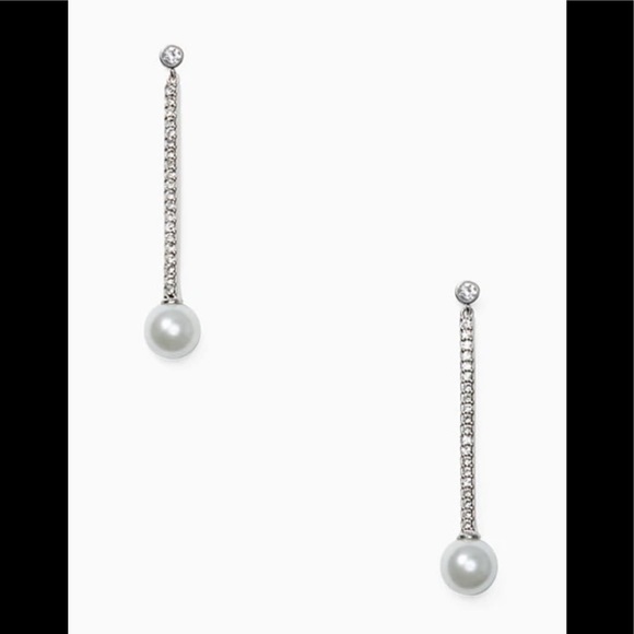 NWT KATE SPADE ♠️ PRECIOUS PEARLS LINEAR EARRINGS - Picture 3 of 7